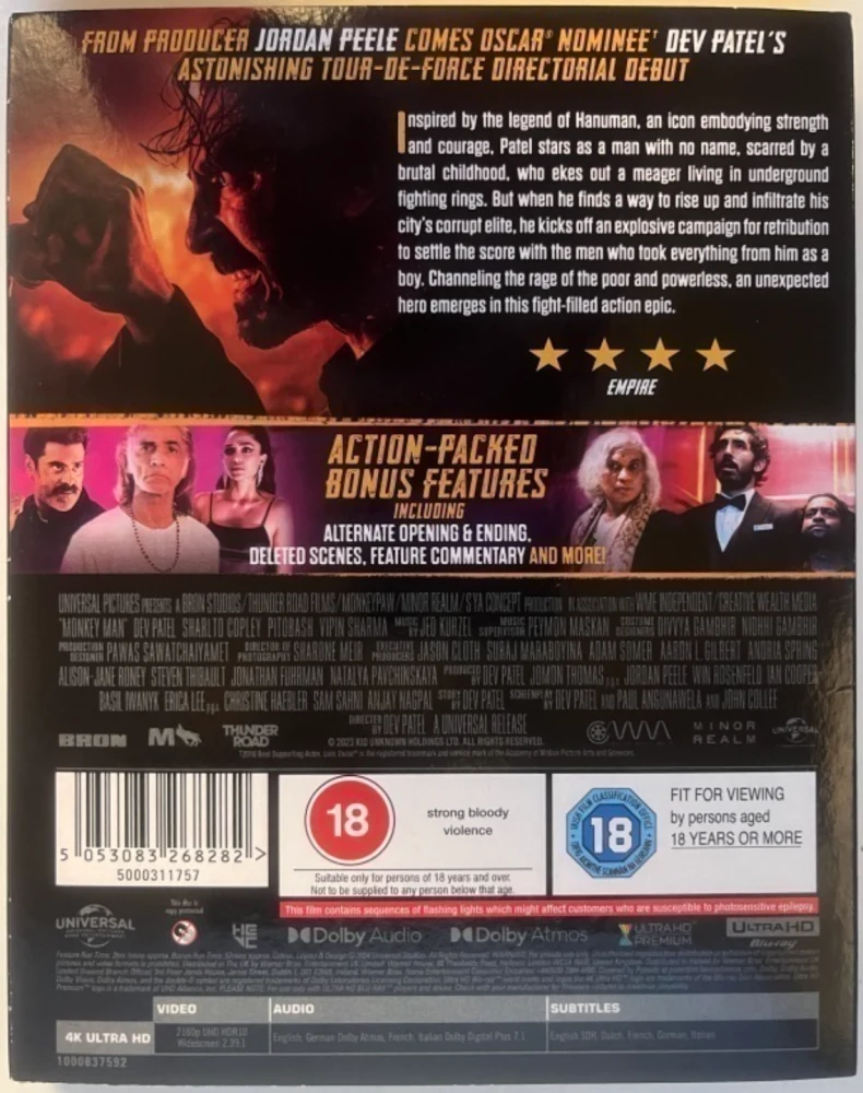 Monkey Man [4K Ultra HD] [2024] Slipcover