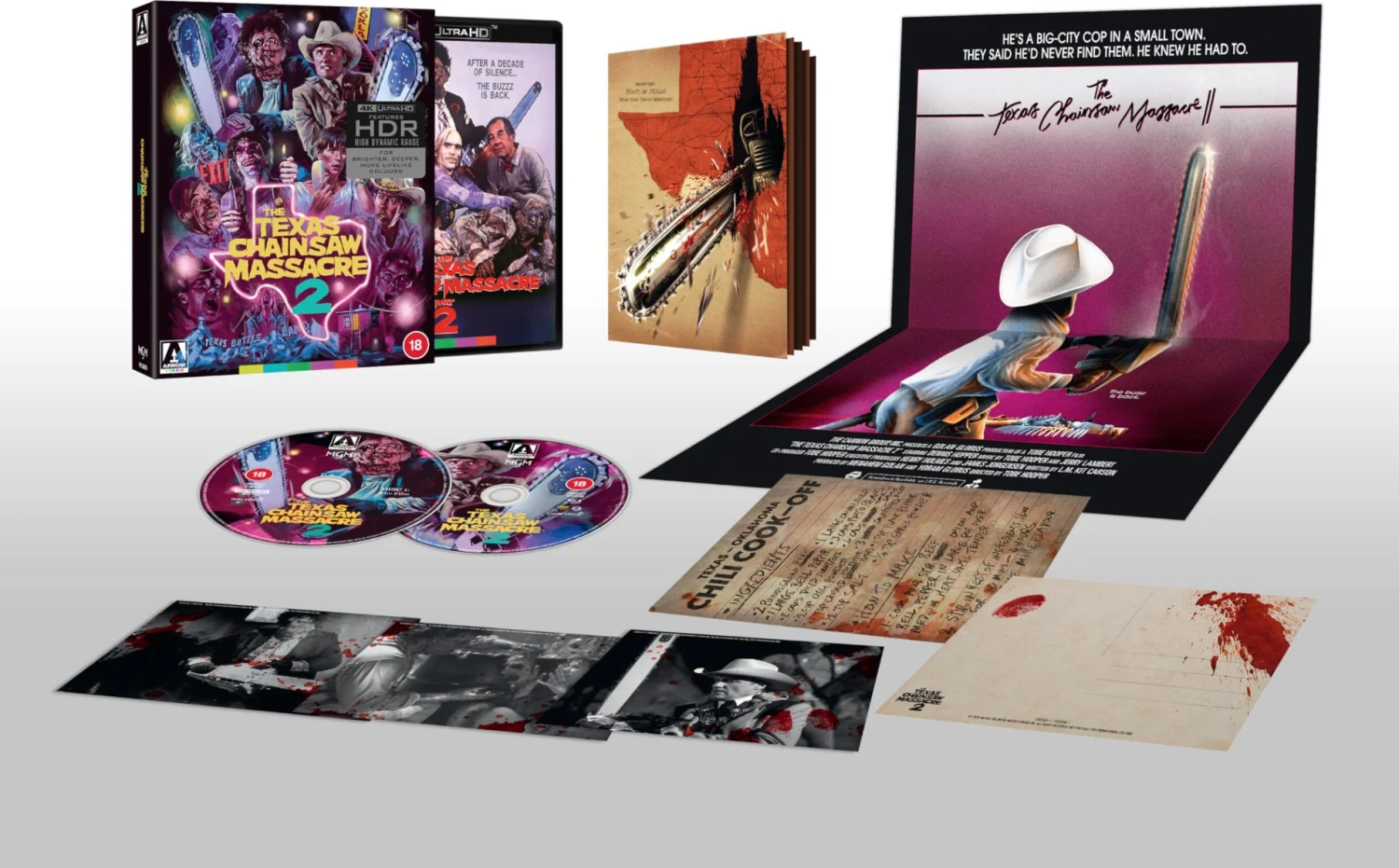 Teksasin moottorisahamurhaaja 2 - The Texas Chainsaw Massacre 2 - Limited Edition (4K Ultra HD + Bonus Blu-ray) Arrow