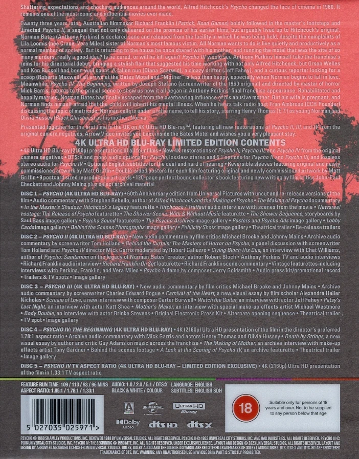 The Psycho Collection - Limited Edition (4K Ultra HD)