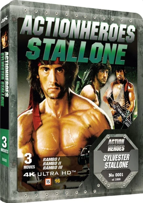 Rambo Action Heroes - Limited Edition Steelbook (4K Ultra HD) (3 disc) Rambo – First Blood, Rambo – First Blood Part II ja Rambo 3 (Sylvester Stallone)