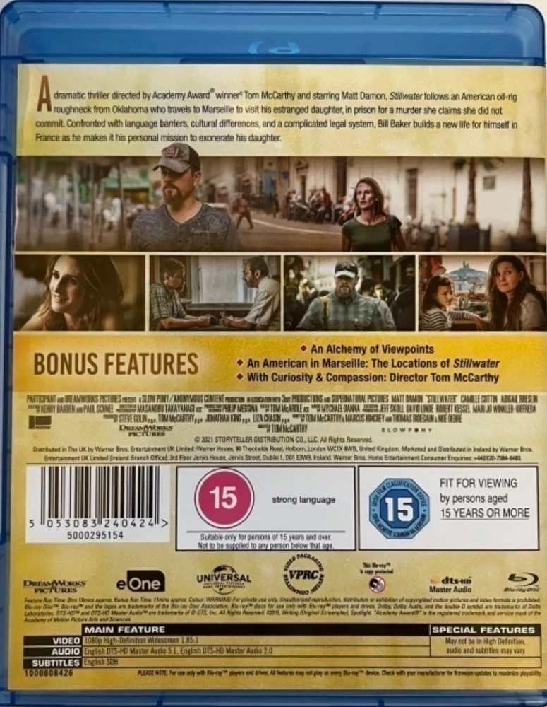 Stillwater [Blu-ray] Matt Damon [2021]