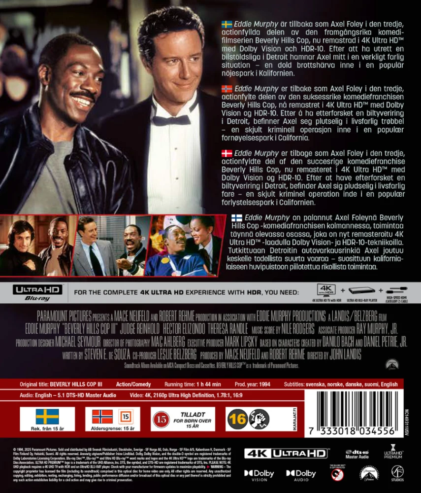 Beverly Hills kyttä 3 (4K Ultra HD) Beverly Hills Cop III