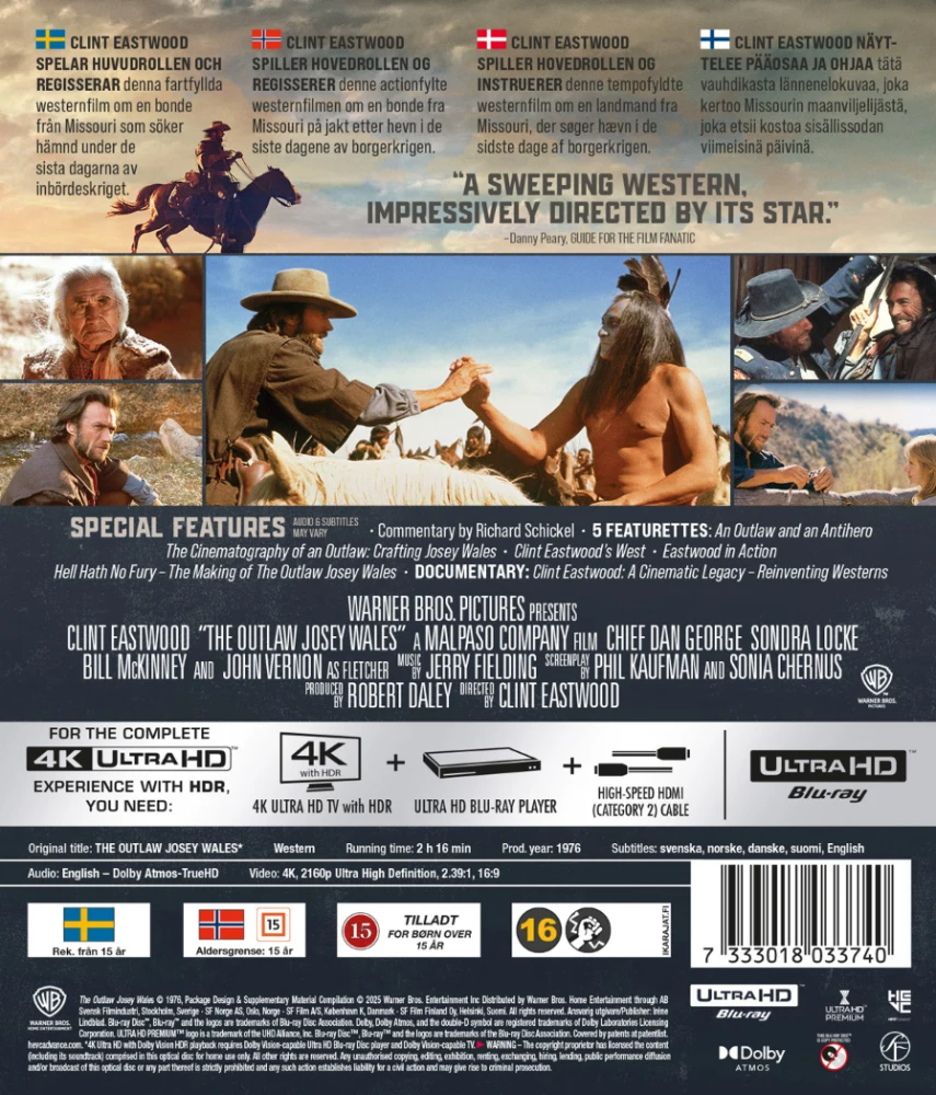 Lainsuojaton - The Outlaw Josey Wales (1976) 4K Ultra HD