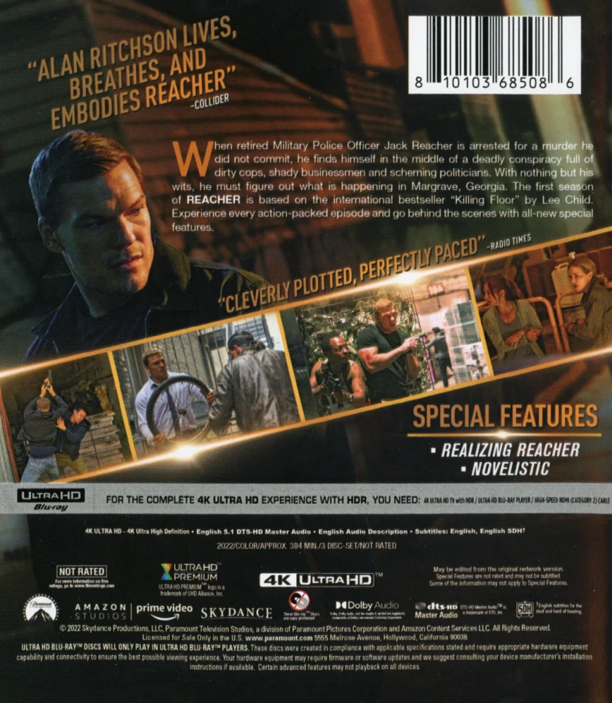 Reacher - Kausi 1 [4K UltraHD] Alan Ritchson (2022) Season One