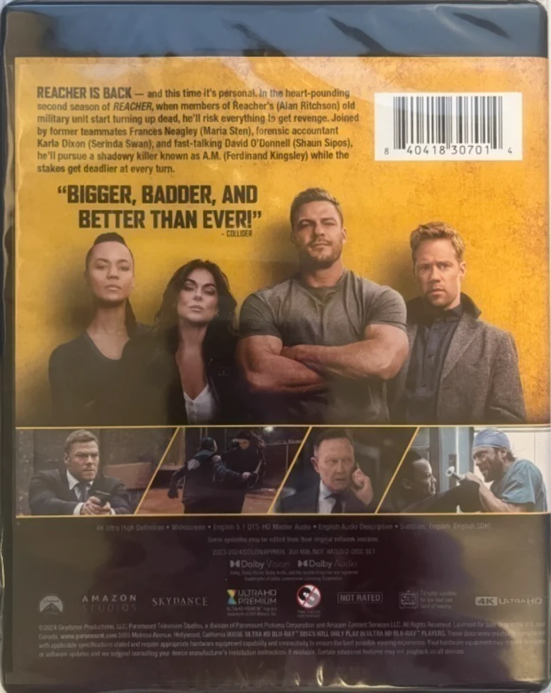 Reacher - Kausi 2 [4K Ultra HD] Alan Ritchson (2022) Season Two