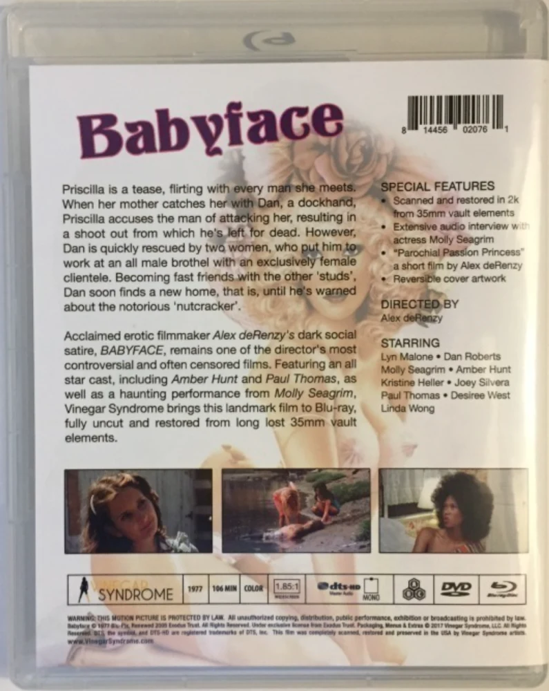 Alex deRenzy's Babyface - Limited Edition Slipcover (Blu-ray + DVD) Vinegar Syndrome
