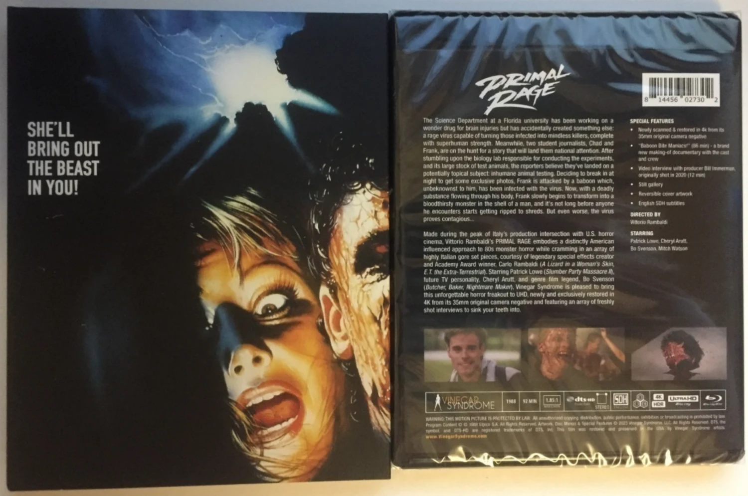 Pedon vaistot - Primal Rage - Limited Edition Slipcover (4K Ultra HD + Blu-ray) Rage - Furia primitiva