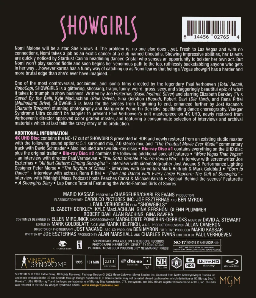 Showgirls - Limited Edition Deluxe Box (4K Ultra HD) Vinegar Syndrome
