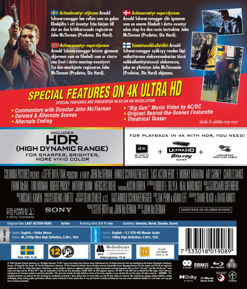 Last Action Hero (4K Ultra HD + Blu-ray) John McTiernan