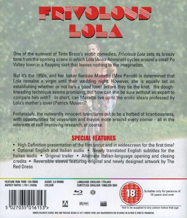 Lolan häät - Monella - Frivolous Lola (Blu-ray) Leikkaamaton Ohjaajan Versio (Arrow)
