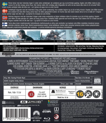 Pelastakaa sotamies Ryan - Saving Private Ryan (4K Ultra HD + Blu-ray)