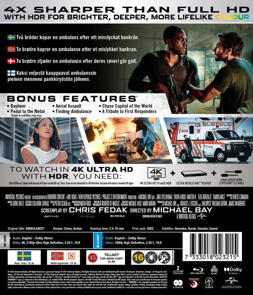 Ambulance (2022) (4K UHD + Blu-ray) Michael Bay