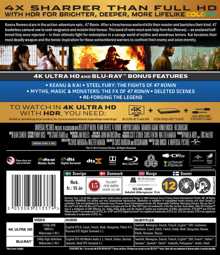 47 Ronin (4K Ultra HD + Blu-ray) Keanu Reeves (2013)