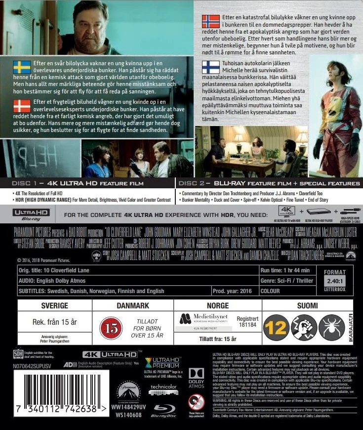 10 Cloverfield Lane (4K Ultra HD + Blu-ray)
