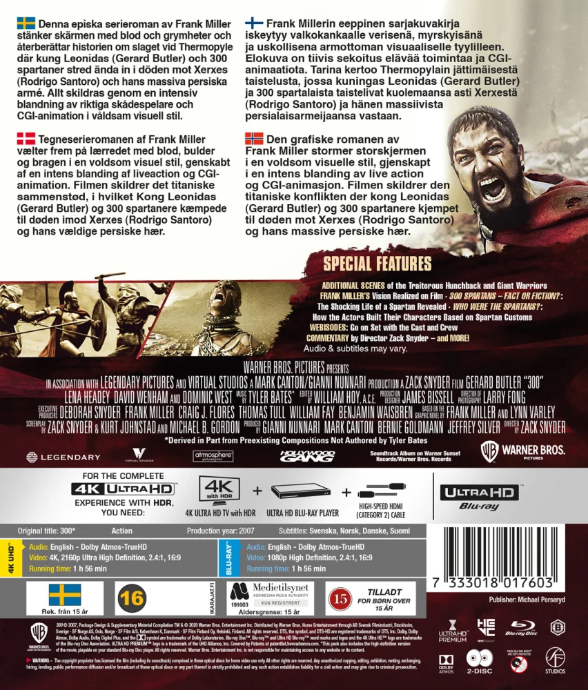 300 (4K Ultra HD + Blu-ray) Zack Snyder (2007)
