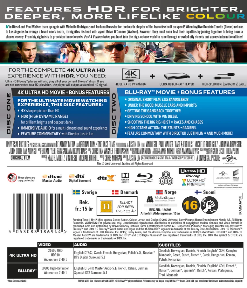 Fast & Furious (4K Ultra HD + Blu-ray) Fast & Furious 4