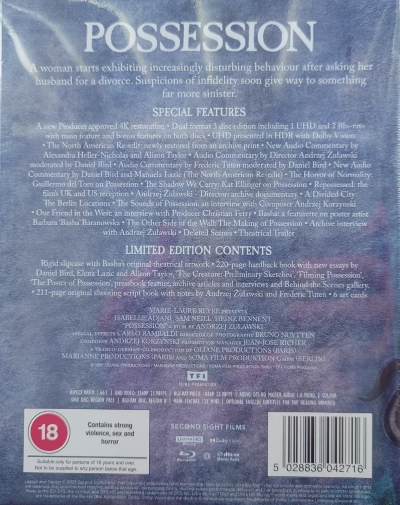 Possession - Limited Edition (4K Ultra HD and Blu-ray) Second Sight