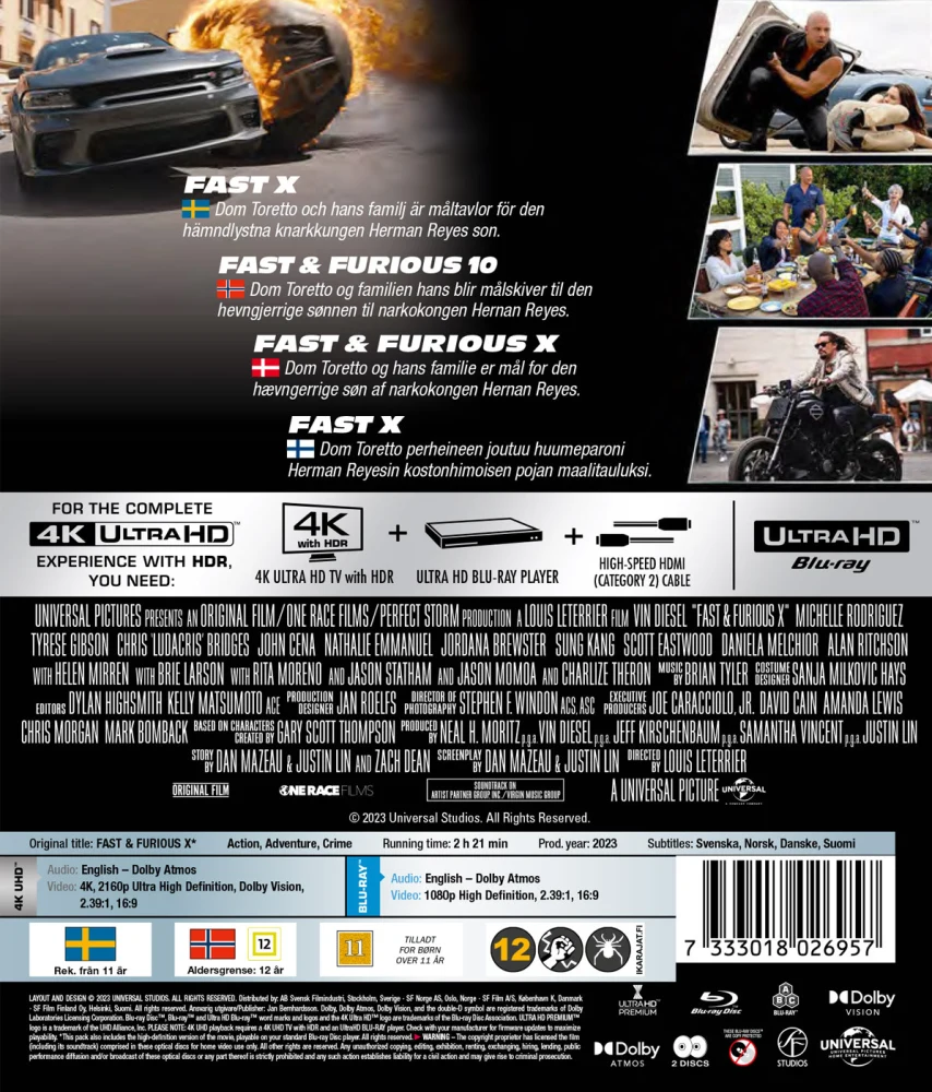 Fast X (4K Ultra HD + Blu-ray) Vin Diesel (2023) Fast & Furious X