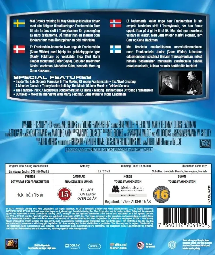 Young Frankenstein (Blu-ray) Mel Brooks -elokuva (1974) Frankenstein Junior