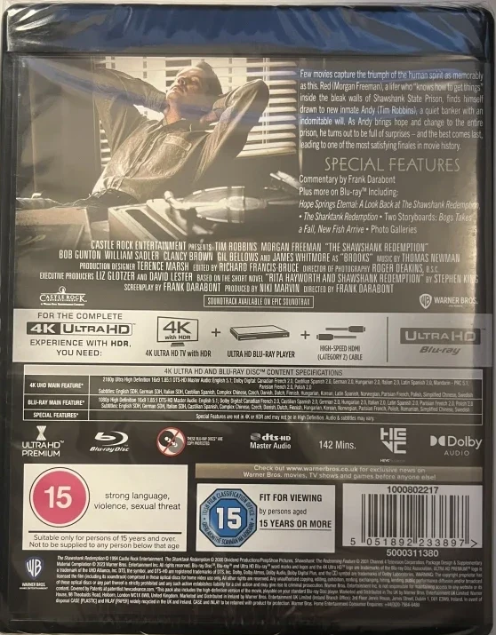 The Shawshank Redemption (4K Ultra HD + Blu-ray) Rita Hayworth - Avain pakoon