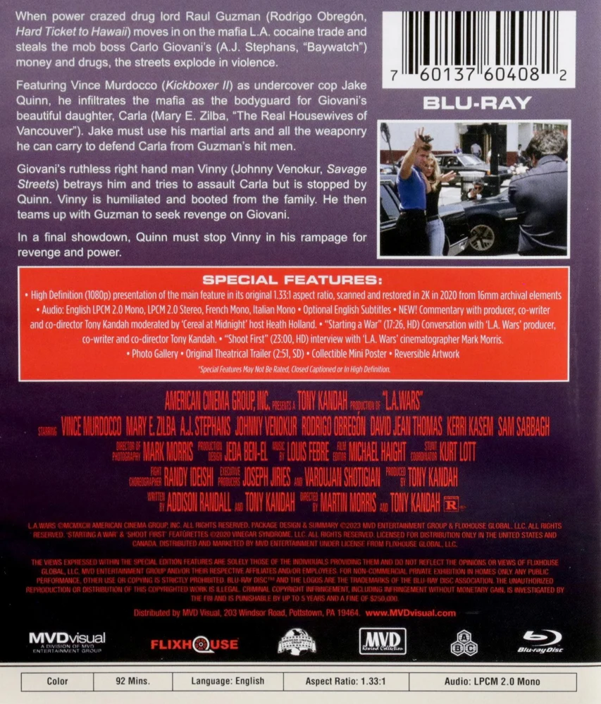 L.A. Wars (Blu-ray) Slipcover + Juliste (1994)