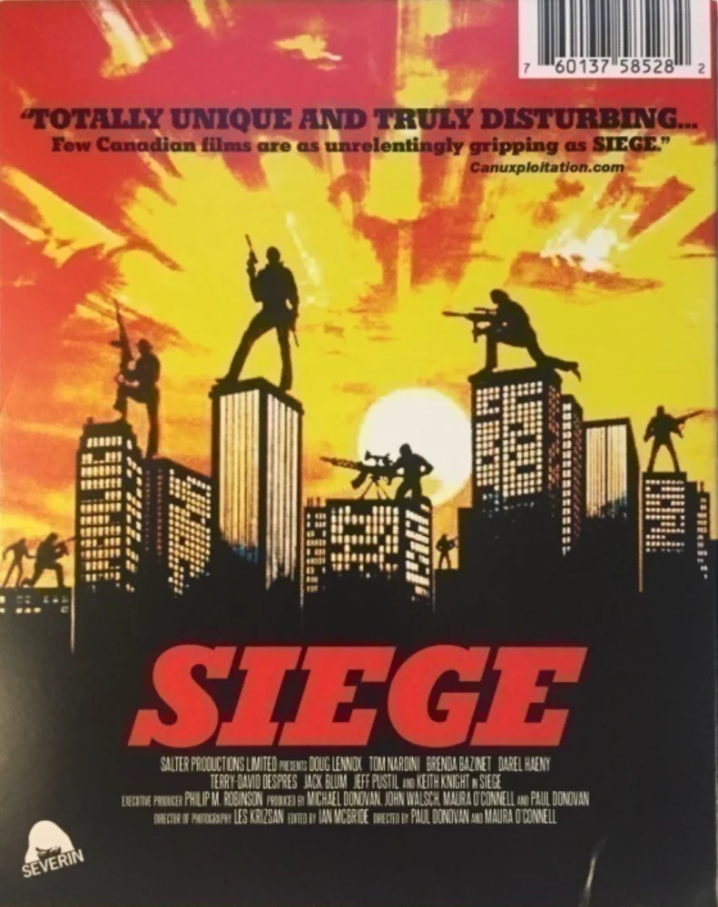 Siege - Self Defense (Blu-ray) (Slipcase) 2K masteroitu! (2versiota elokuvasta: teatteriversio ja Pidennetty versio. 80s CANUXPLOITATION SHOCKER