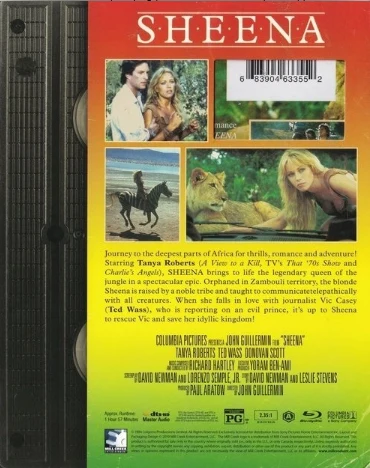 Sheena - viidakon kuningatar (Blu-ray) VHS Retro Packaging (1984) Mill Creek (Slipcover)