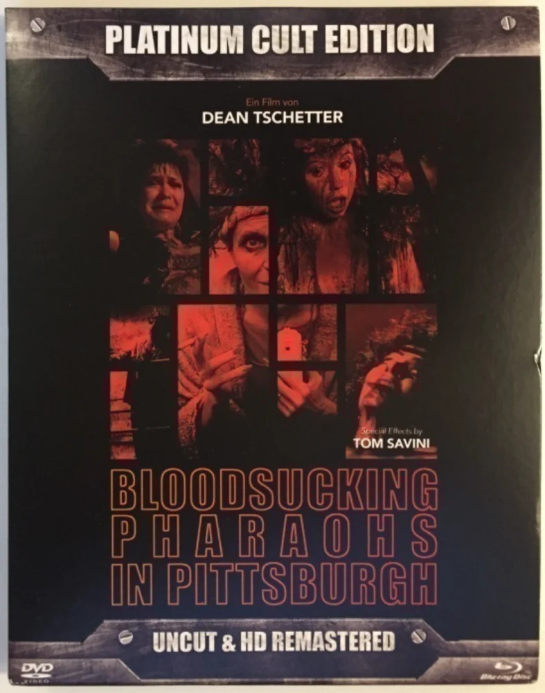 Bloodsucking Pharaohs in Pittsburgh - Picking Up the Pieces - Limited Edition (Uncut Platinum Cult Edition) (Blu-ray + DVD) Slipcover ja vihkonen mukana. Leikkaamaton
