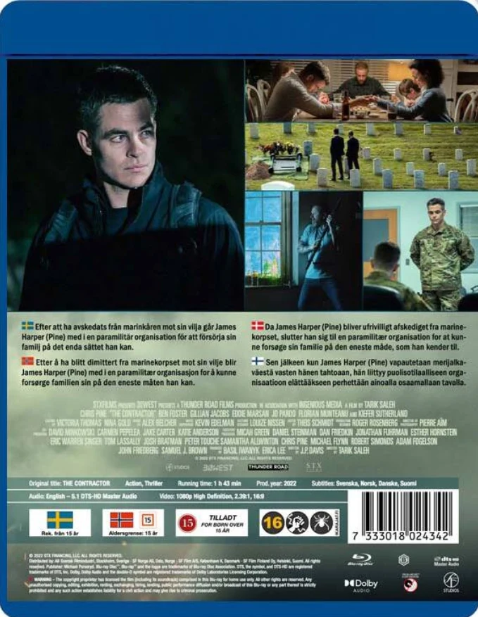 The Contractor (Blu-ray) Chris Pine (2022)