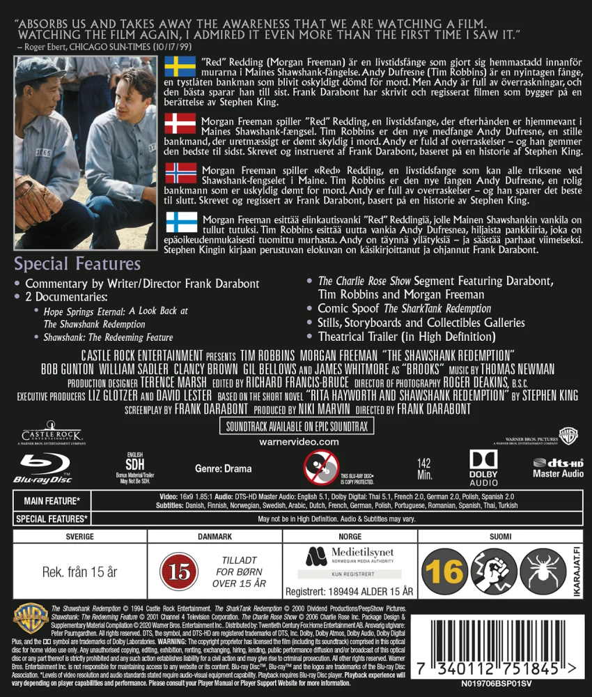 The Shawshank Redemption / Rita Hayworth - Avain Pakoon (Blu-ray)