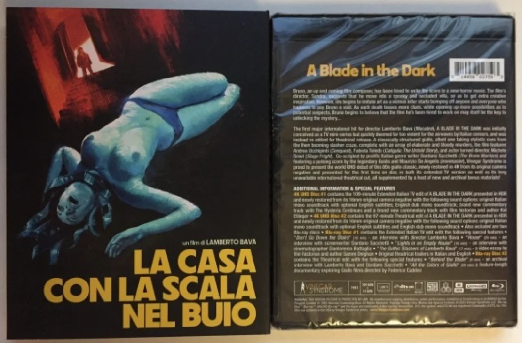 A Blade in the Dark - Limited Edition BOX (2x 4K Ultra HD + 2x Blu-ray) (Mukana hieno kulmasta aukeava Boksi + Slipcover ja vihkonen) Vinegar Syndrome | 1983 | Limited Edition of 6,000 (1 Movie, 2 Cuts) La casa con la scala nel buio