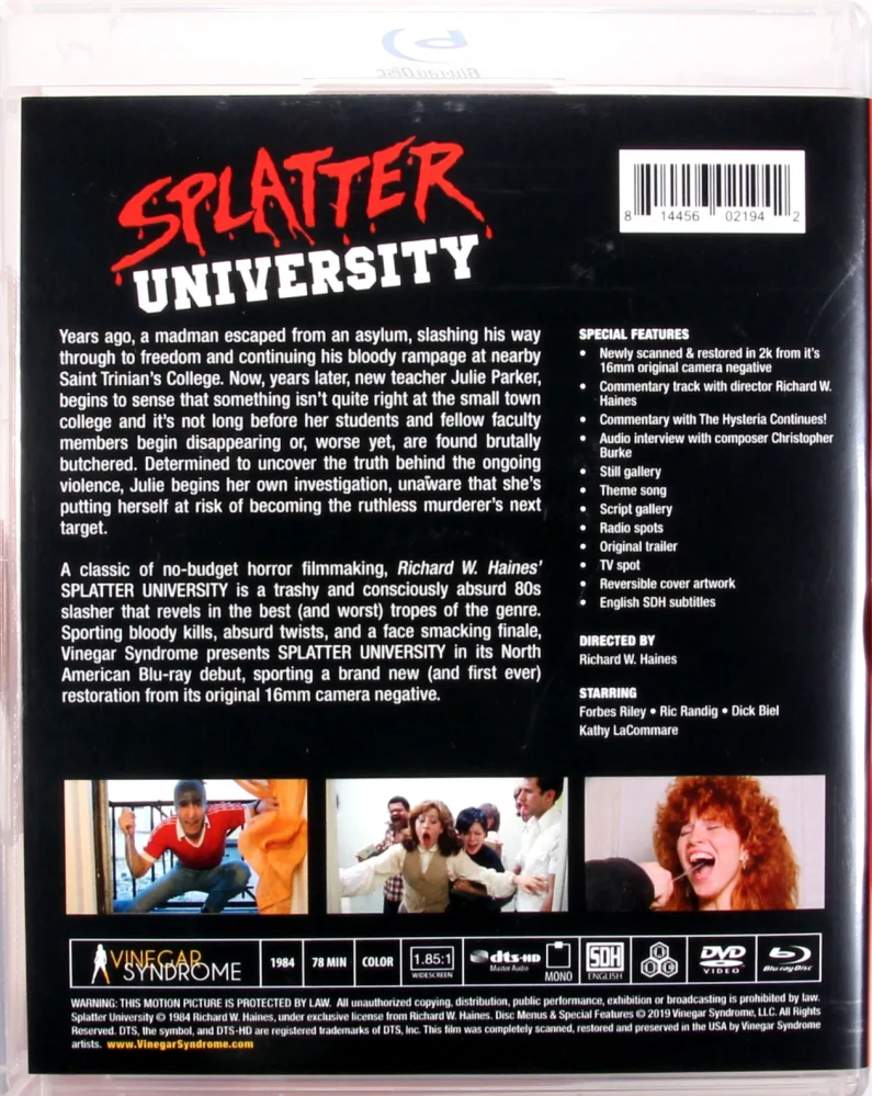 Splatter University (Blu-ray + DVD) Vinegar Syndrome