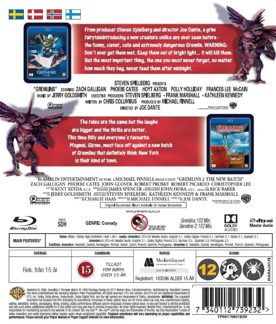 Gremlins 1-2 (Blu-ray) Riiviöt / Gremlins 2 - uusi pesue