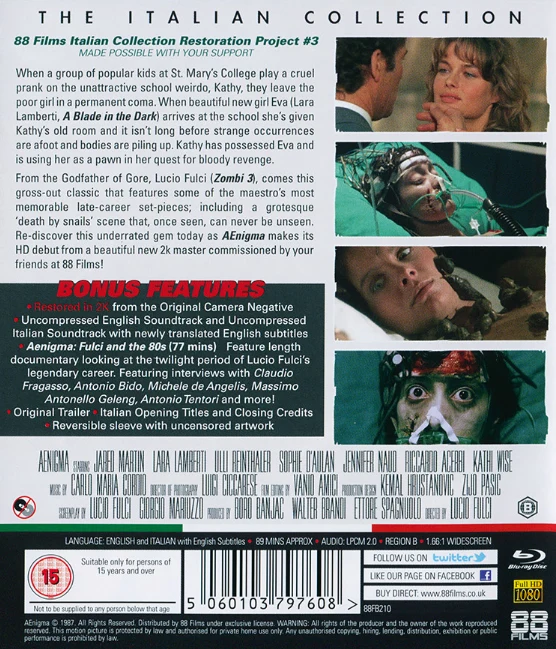 Aenigma (Blu-ray) Ohjaus: Lucio Fulci (1987)