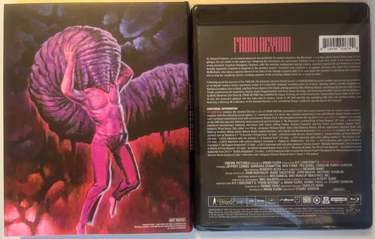 From Beyond (4K Ultra HD + 2x Blu-ray) Limited Edition Variant Slipcover (1986) Vinegar Syndrome