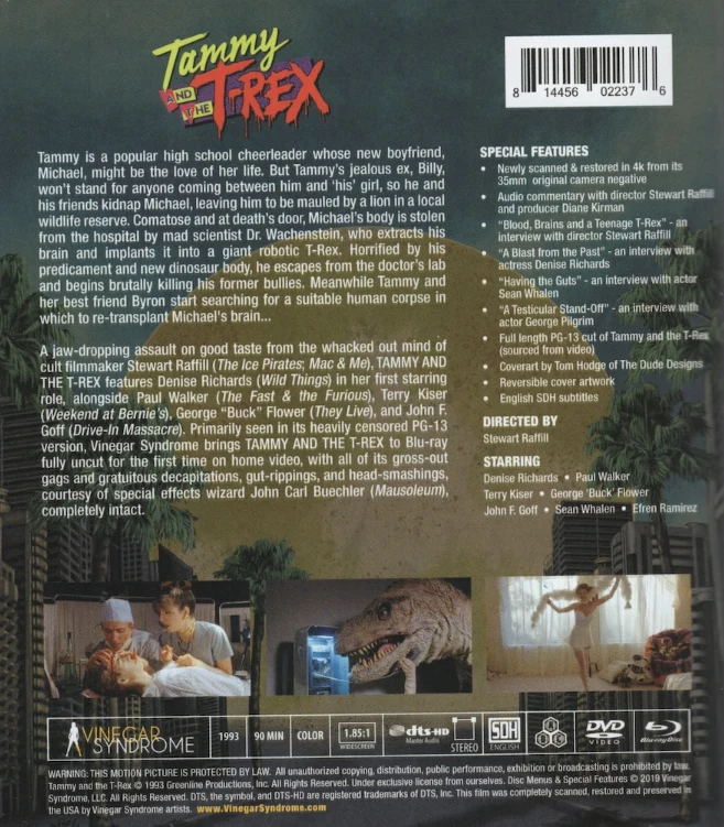 Tammy and the T-Rex (Blu-ray) Denise Richards (1993) Vinegar Syndrome