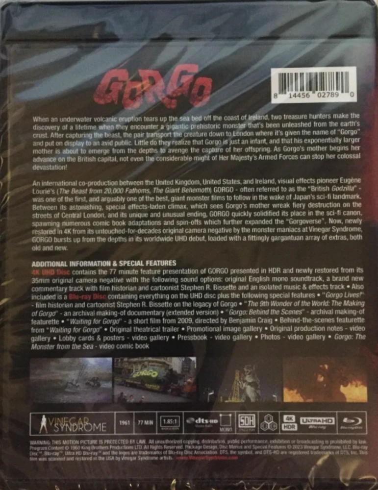 Gorgo (4K UHD + Blu-ray) Vinegar Syndrome (1961) Banned