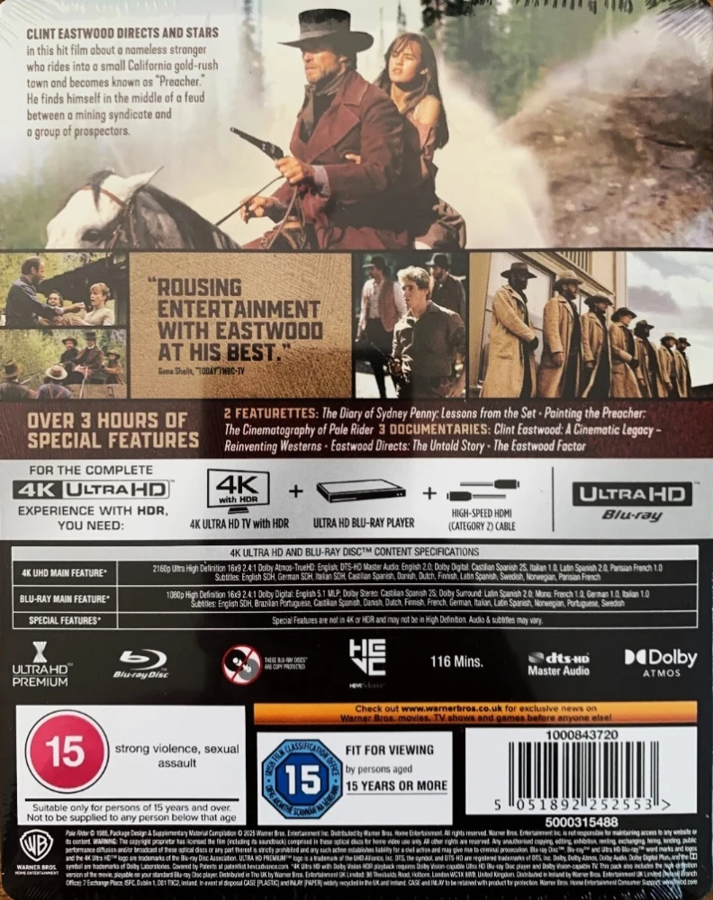 Kalpea ratsastaja - Pale Rider (1985) Limited Edition Steelbook (4K UHD + Blu-ray)