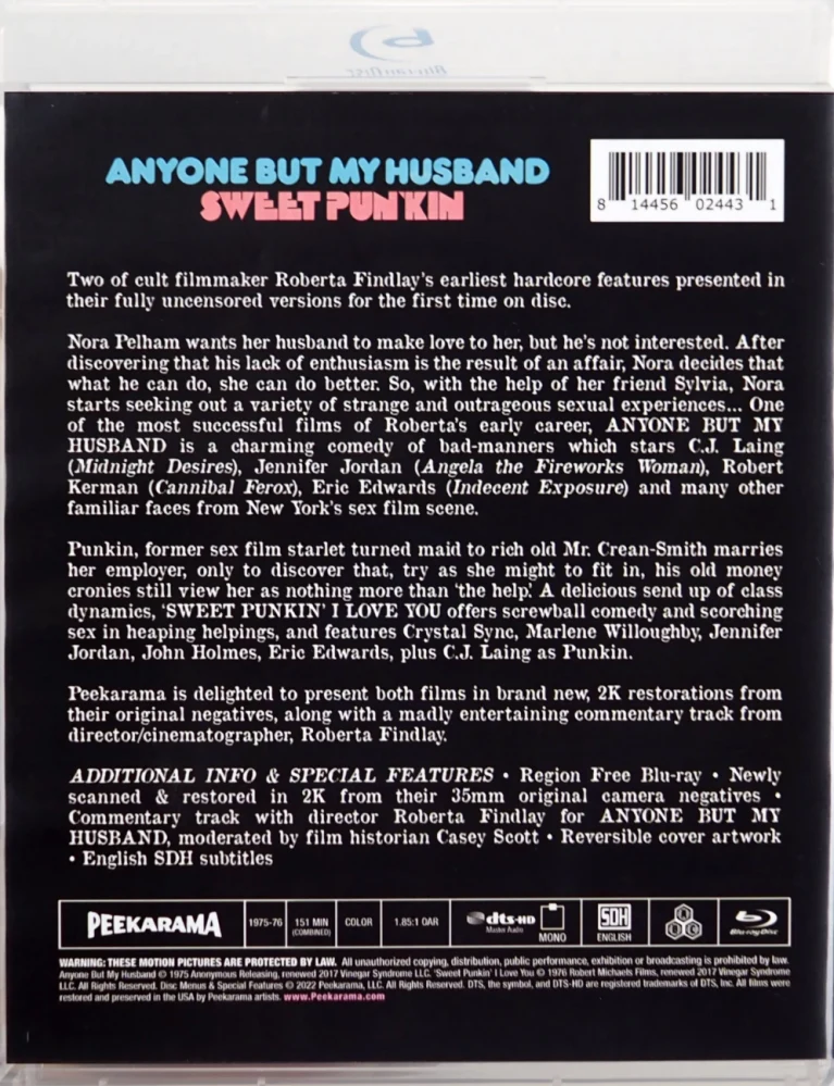 Anyone But My Husband / Sweet Punkin (Blu-ray) (Slipcover) Vinegar Syndrome Exclusive | Limited Edition of 3,000