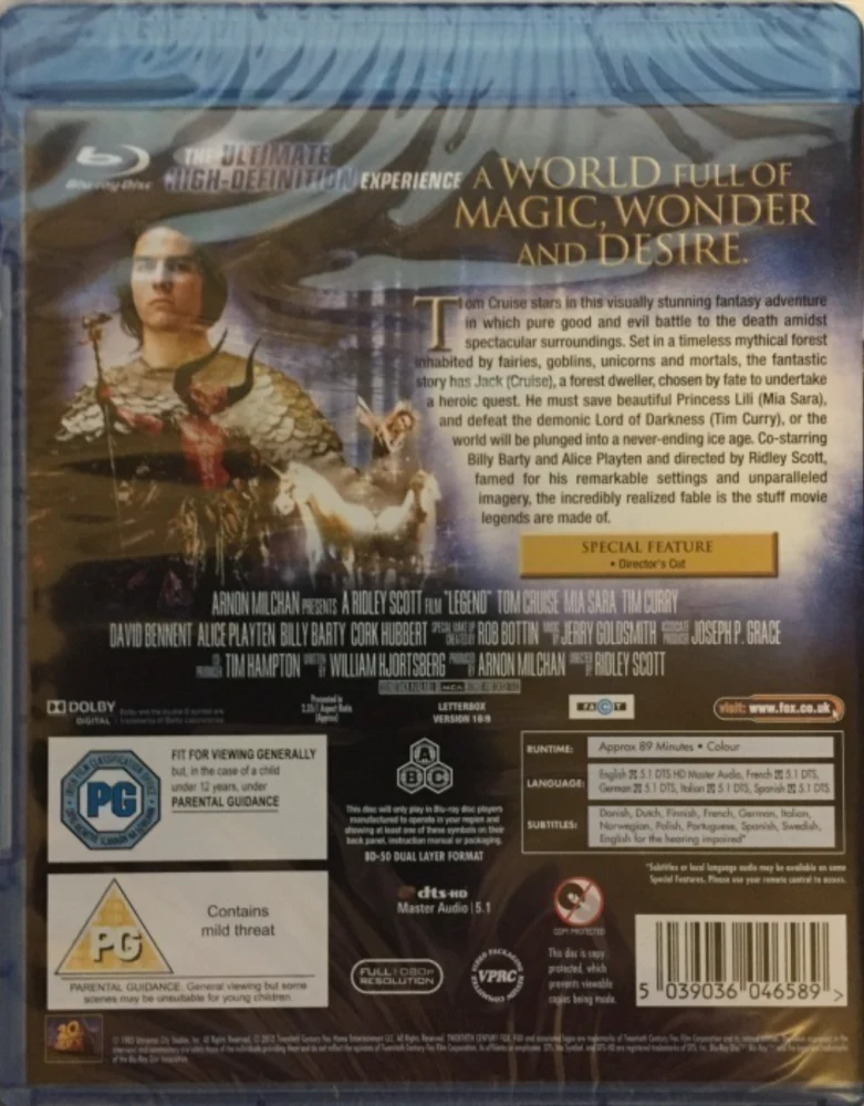 Legenda - Legend (Blu-ray) (1985) Tom Cruise, Mia Sara
