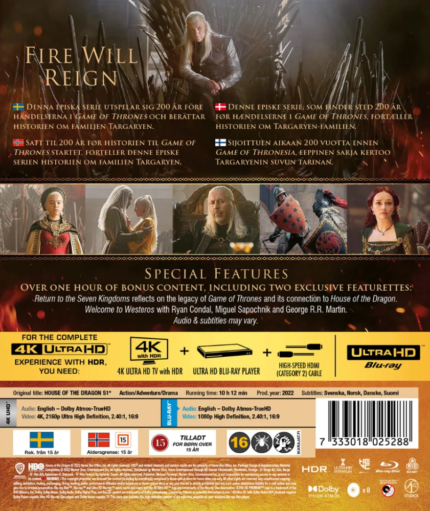 House of the Dragon - Kausi 1 (4K Ultra HD + Blu-ray) Season 1