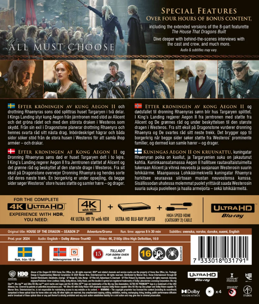House of the Dragon - Kausi 2 (4K Ultra HD) Season 2