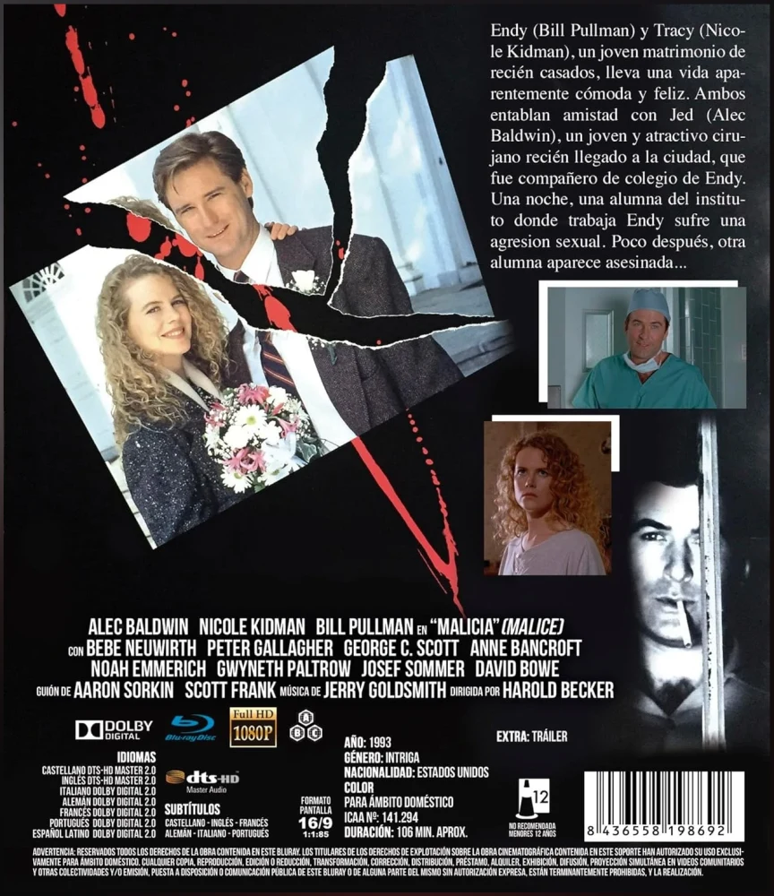 Petos mielessä - Malice (Blu-ray) Nicole Kidman