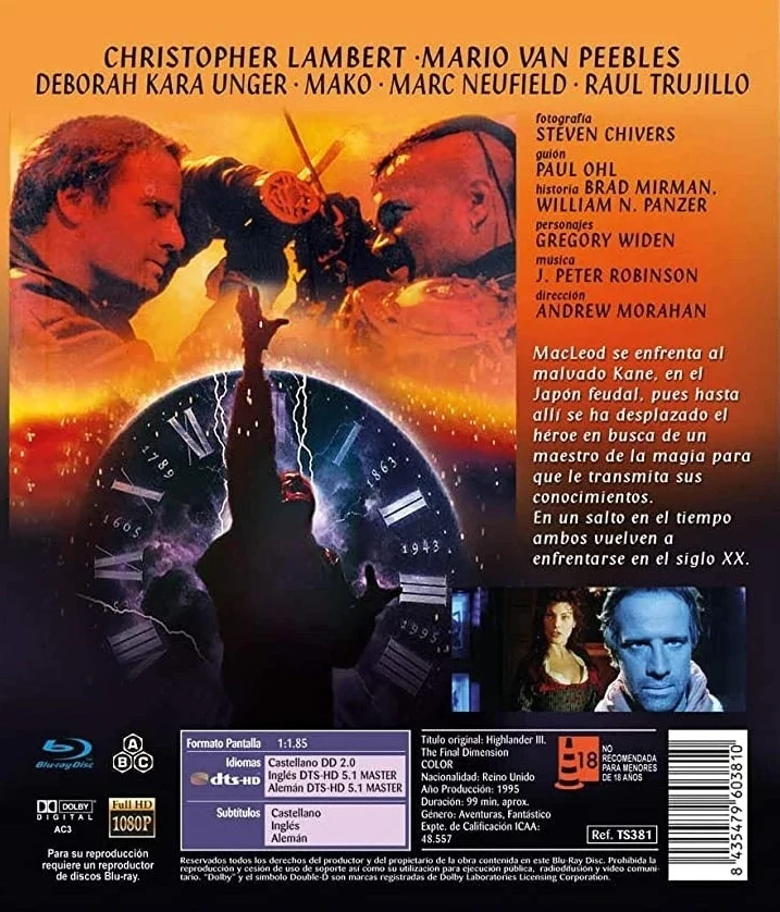 Highlander III: The Sorcerer (Blu-ray) Highlander 3 (Highlander - The Final Dimension)