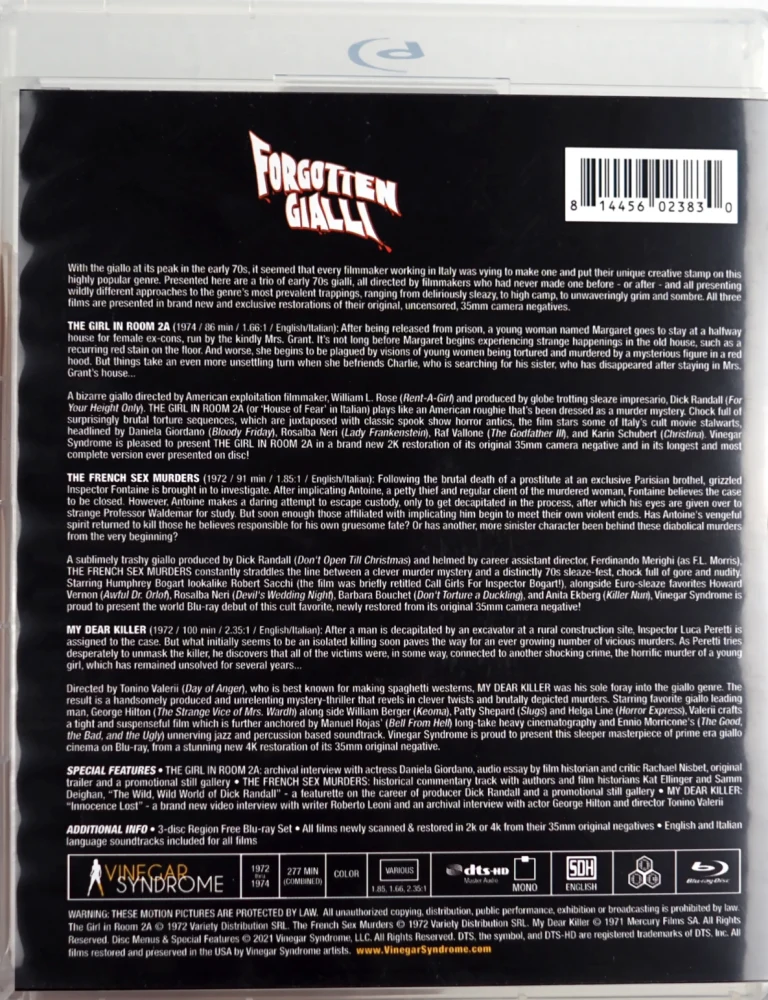 Forgotten Gialli: Volume 2 (3 x Blu-ray) Vinegar Syndrome