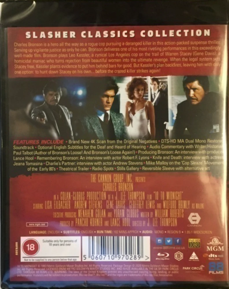 Ennen Keskiyötä - 10 to Midnight (Blu-ray) 4K masteroitu. Slasher Classic Collection 44#