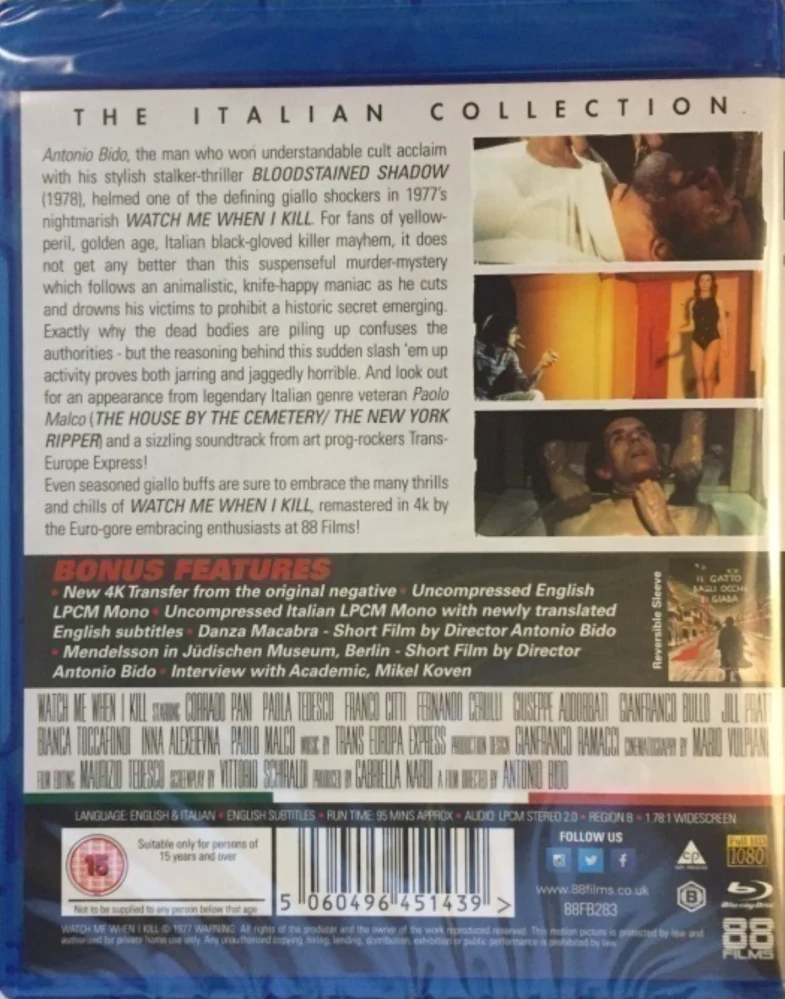 Watch Me When I Kill (Blu-ray) (4K masteroitu!) Il gatto dagli occhi di giada / The Cat's Victims | The Italian Collection #38
