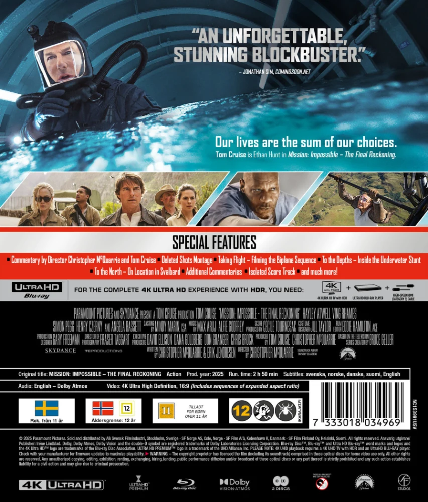 Mission: Impossible - The Final Reckoning (2025) (4K Ultra HD + Bonus Bonus Blu-ray)