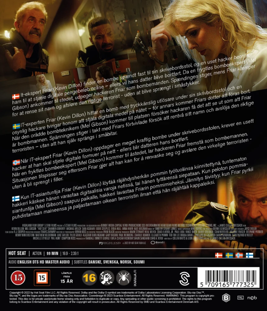 Hot Seat (Blu-ray) 2022 (Kevin Dillon, Mel Gibson)