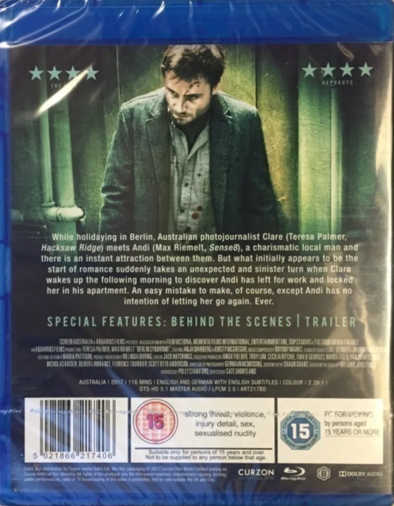 Berlin Syndrome (Blu-ray) Teresa Palmer (2017)